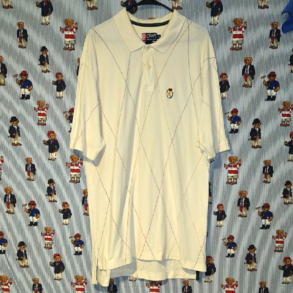 Vintage Chaps Ralph Lauren Mens Polo Crown Logo Crazy Design 2XB